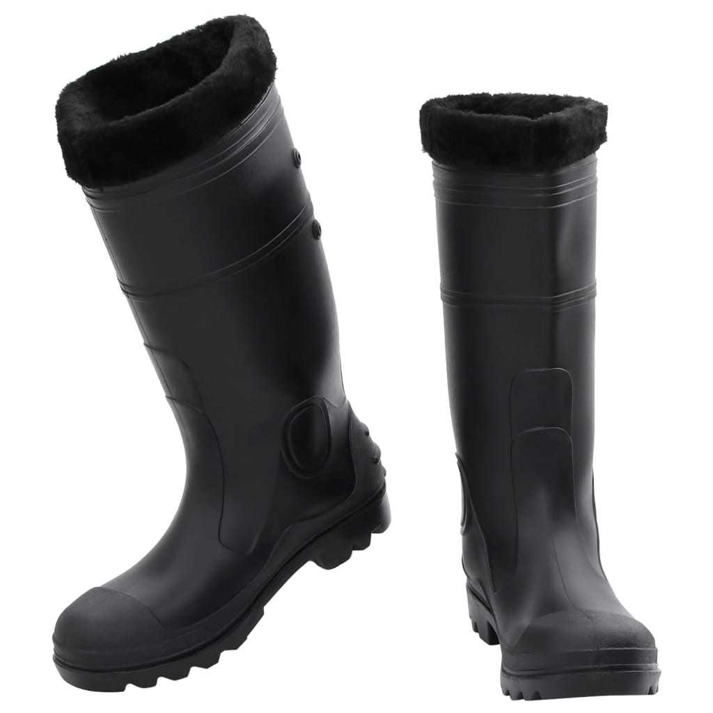 Stivali da pioggia Vidaxl con calze rimovibili dimensioni 43 PVC nero