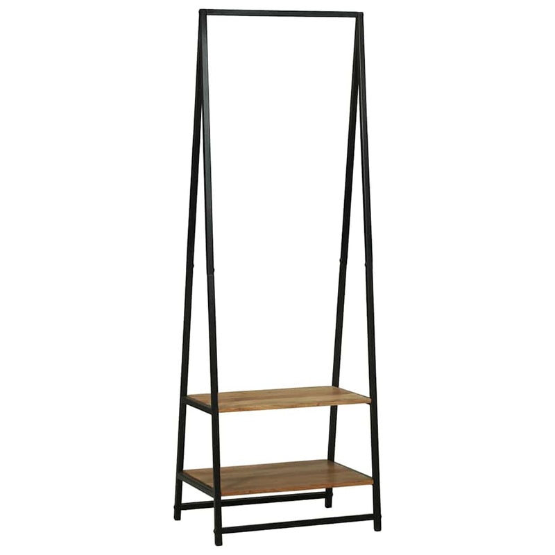 Vidaxl kledingrek met plank zwart 60 x 45 x 180 cm massief acaciahout