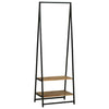 Vidaxl kledingrek met plank zwart 60 x 45 x 180 cm massief acaciahout