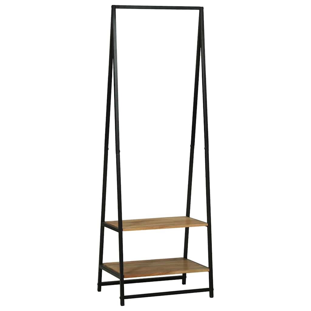 Vidaxl kledingrek met plank zwart 60 x 45 x 180 cm massief acaciahout