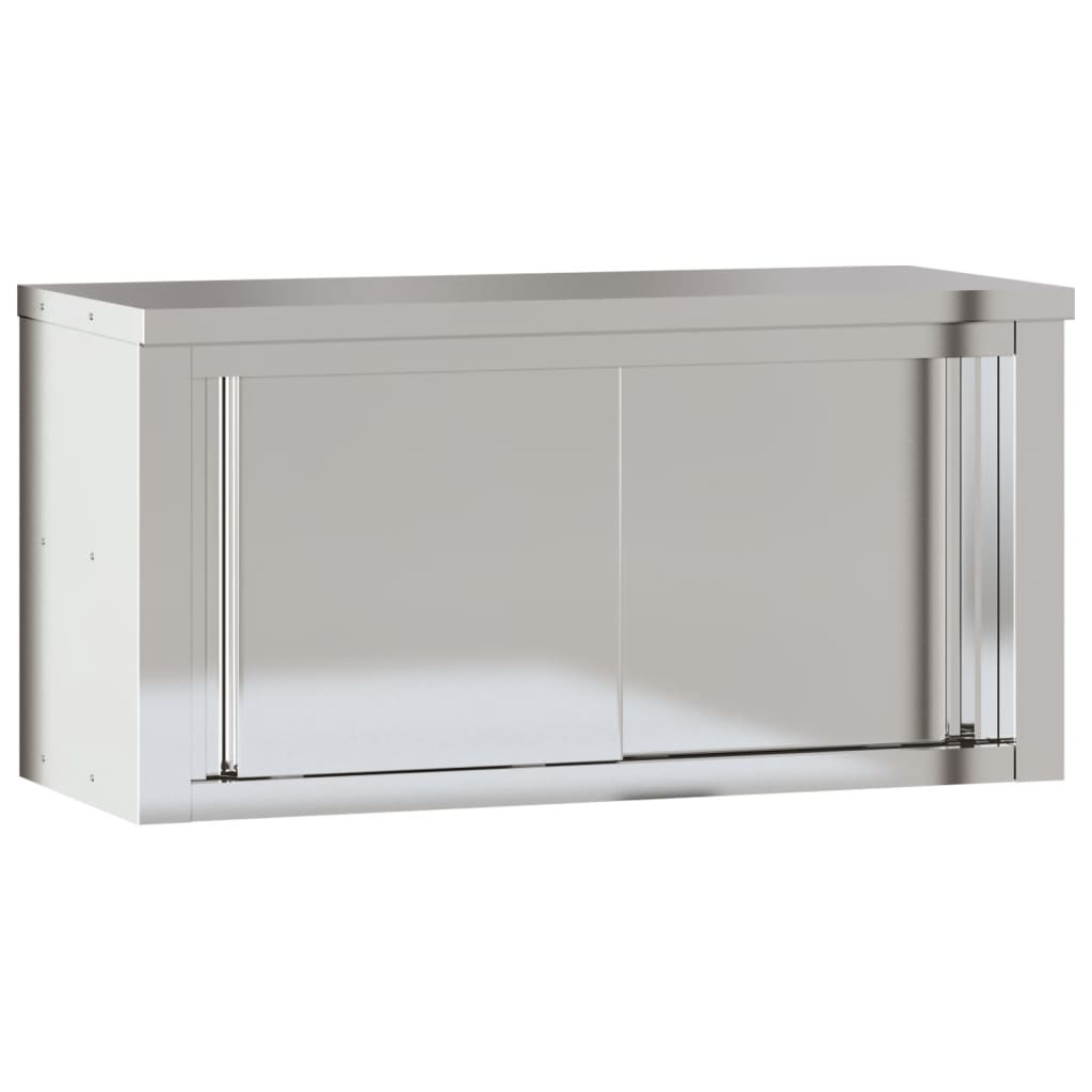 vidaXL Pensile da Cucina con Ante Scorrevoli in Acciaio Inox