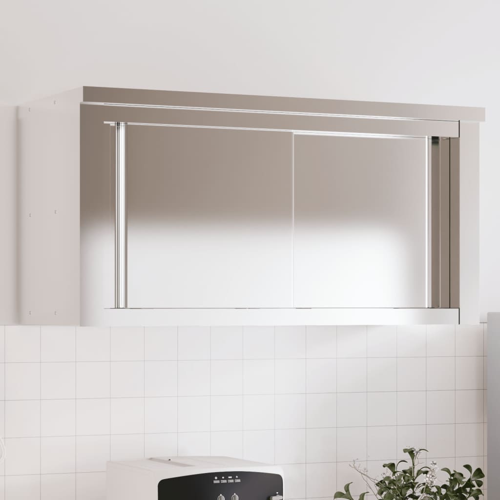 vidaXL Pensile da Cucina con Ante Scorrevoli in Acciaio Inox