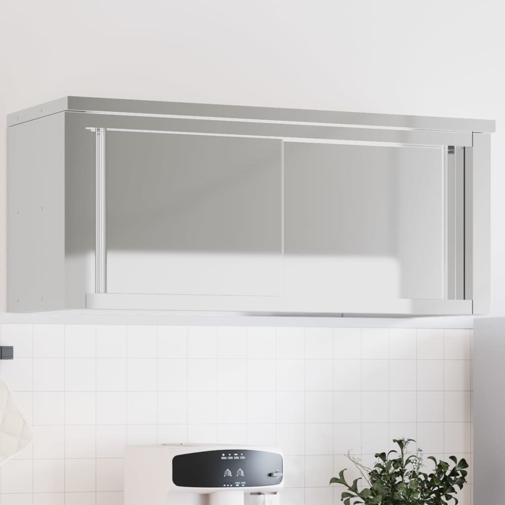 vidaXL Pensile da Cucina con Ante Scorrevoli in Acciaio Inox