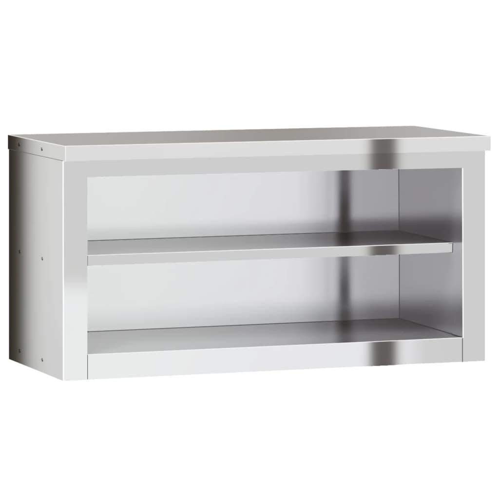 Armario de pared de cocina Vidaxl con estante de acero inoxidable