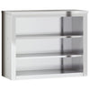 Mueble de pared de cocina VidaXL con estantes de acero inoxidable