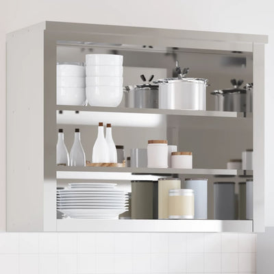 vidaXL Pensile da Cucina con Ripiani in Acciaio Inox