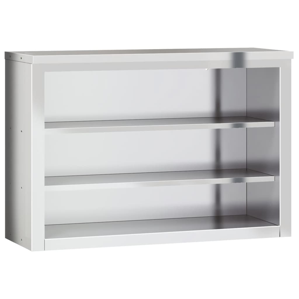 Mueble de pared de cocina VidaXL con estantes de acero inoxidable