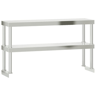 Aumento de Vidaxl para la tabla de trabajo 2-capa 110x30x65 cm de acero inoxidable