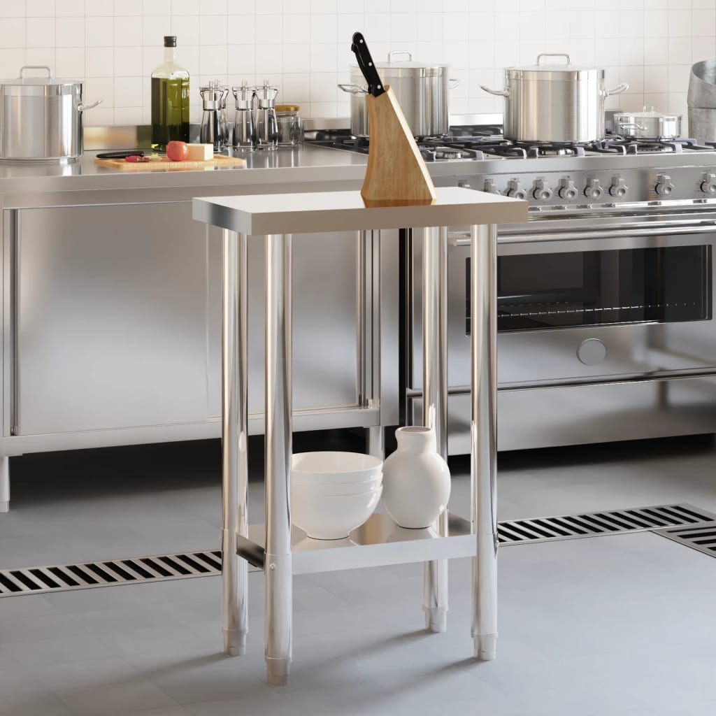 Vidaxl Kitchenwork Tabla 55x30x85 cm de acero inoxidable