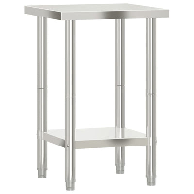 VIDAXL Cucina tavolo 55x55x85 cm in acciaio inossidabile