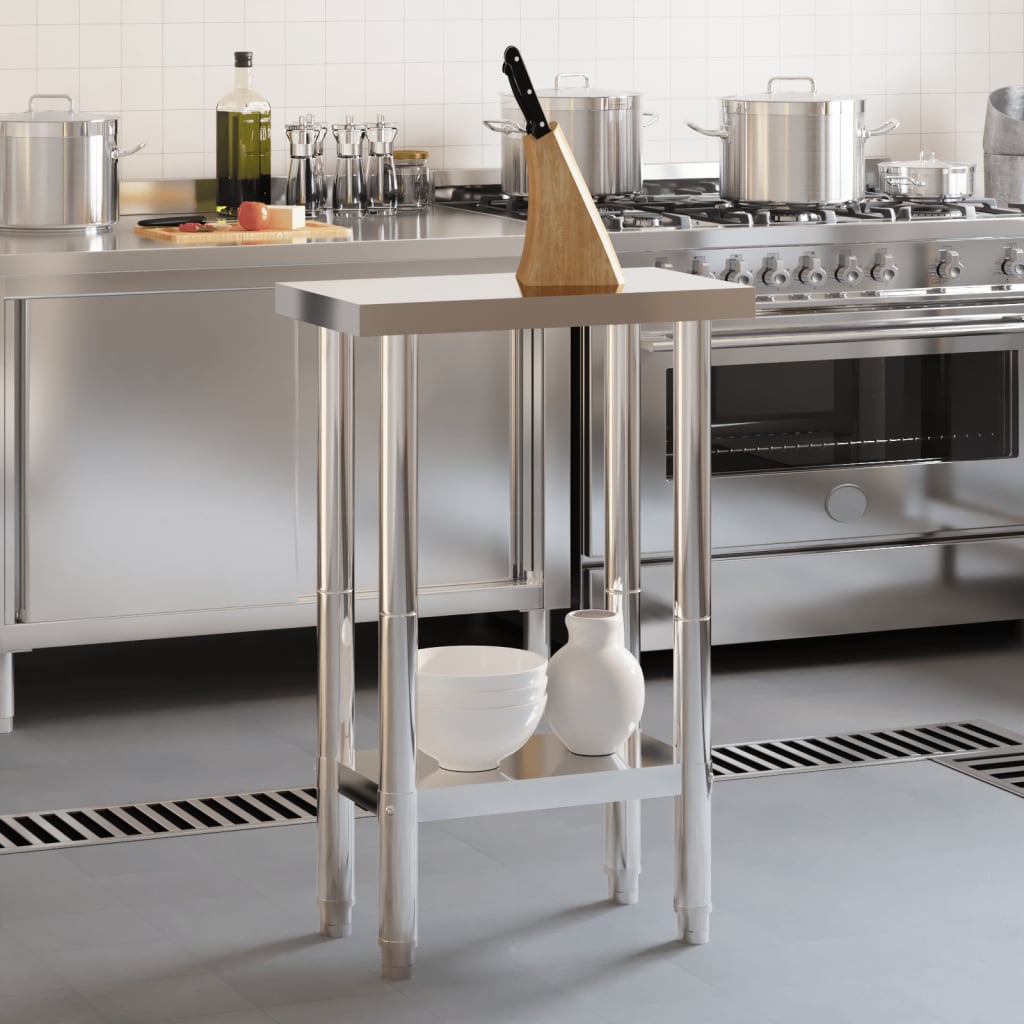 Vidaxl Kitchenwork Tabla 55x55x85 cm de acero inoxidable