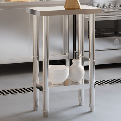 VIDAXL Cucina tavolo 55x55x85 cm in acciaio inossidabile
