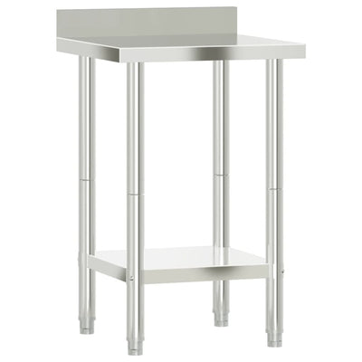 Mesa de trabajo de cocina Vidaxl con pantalla de salpicaduras 55x55x93 cm de acero inoxidable
