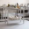Vidaxl keukenwerktafel met spatscherm 110x55x93 cm roestvrij staal