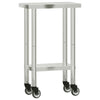 Mesa de trabajo de cocina Vidaxl con ruedas 55x30x85 cm de acero inoxidable