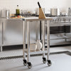 Mesa de trabajo de cocina Vidaxl con ruedas 55x30x85 cm de acero inoxidable