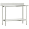 Mesa de trabajo de cocina Vidaxl con pantalla de salpicaduras 110x55x93 cm de acero inoxidable