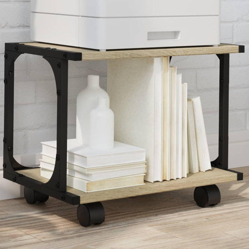 Mueble para impresora VidaXL 2 capas 41x28x33,5 cm madera roble sonoma