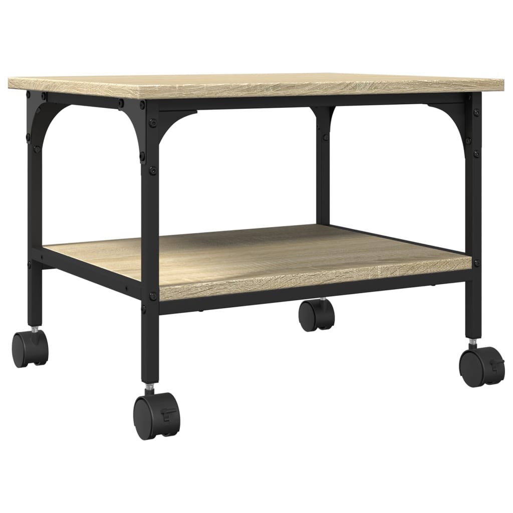 Armario para impresora VidaXL 2 capas 50x40x38 cm madera contrachapada roble sonoma