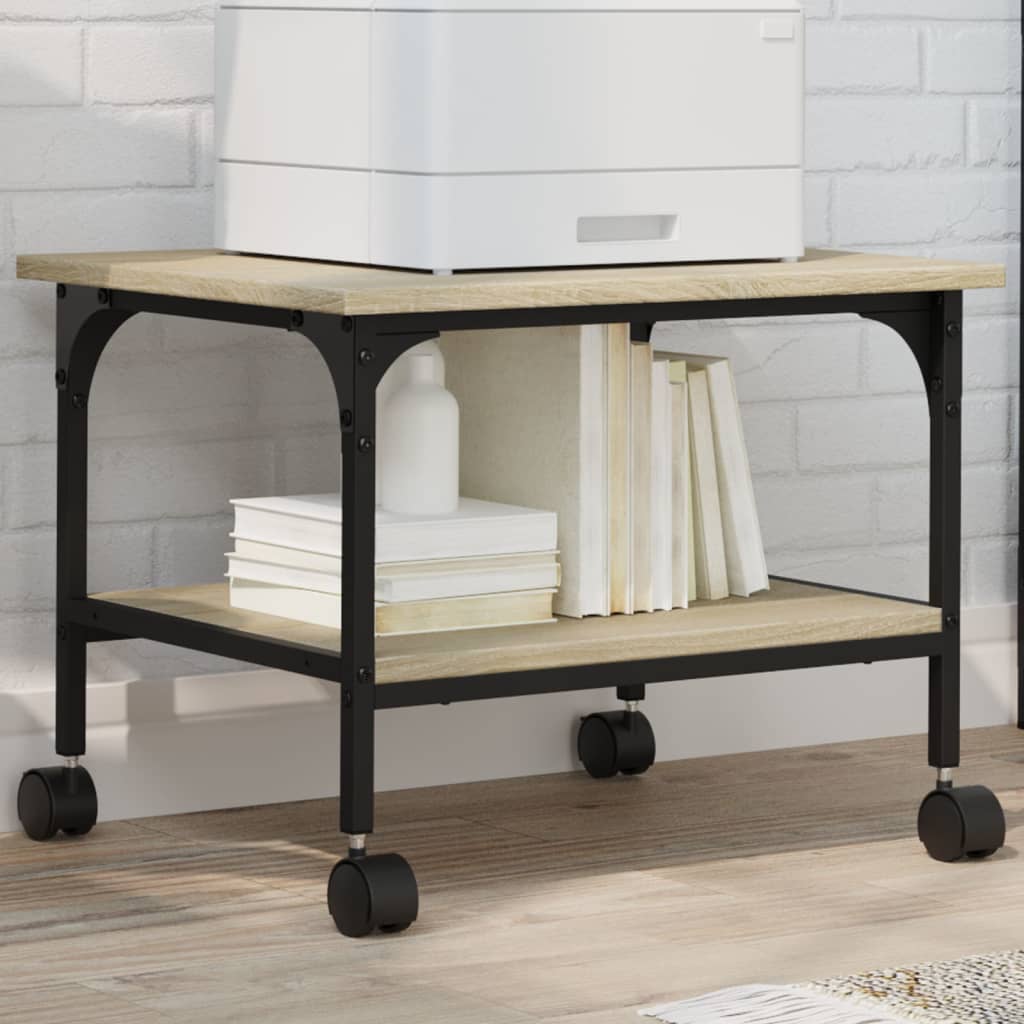 Armario para impresora VidaXL 2 capas 50x40x38 cm madera contrachapada roble sonoma