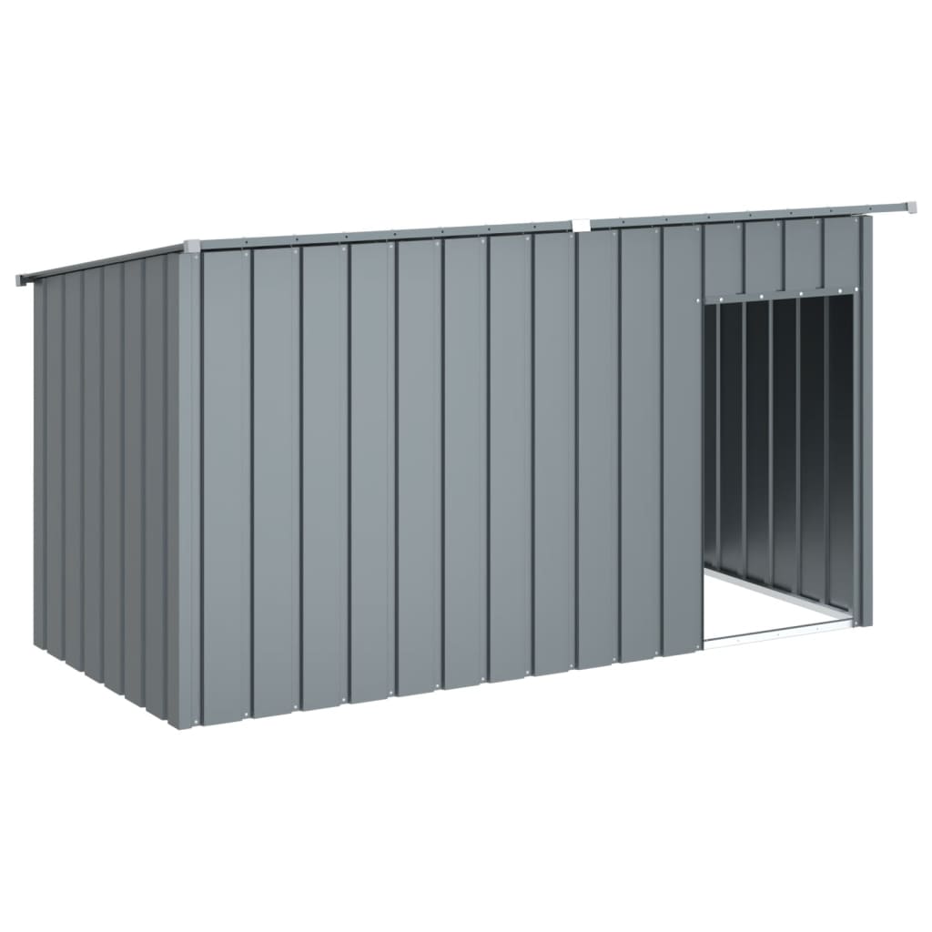 Vidaxl Dog Loft con techo 196x91x110 cm de acero galvanizado antracita