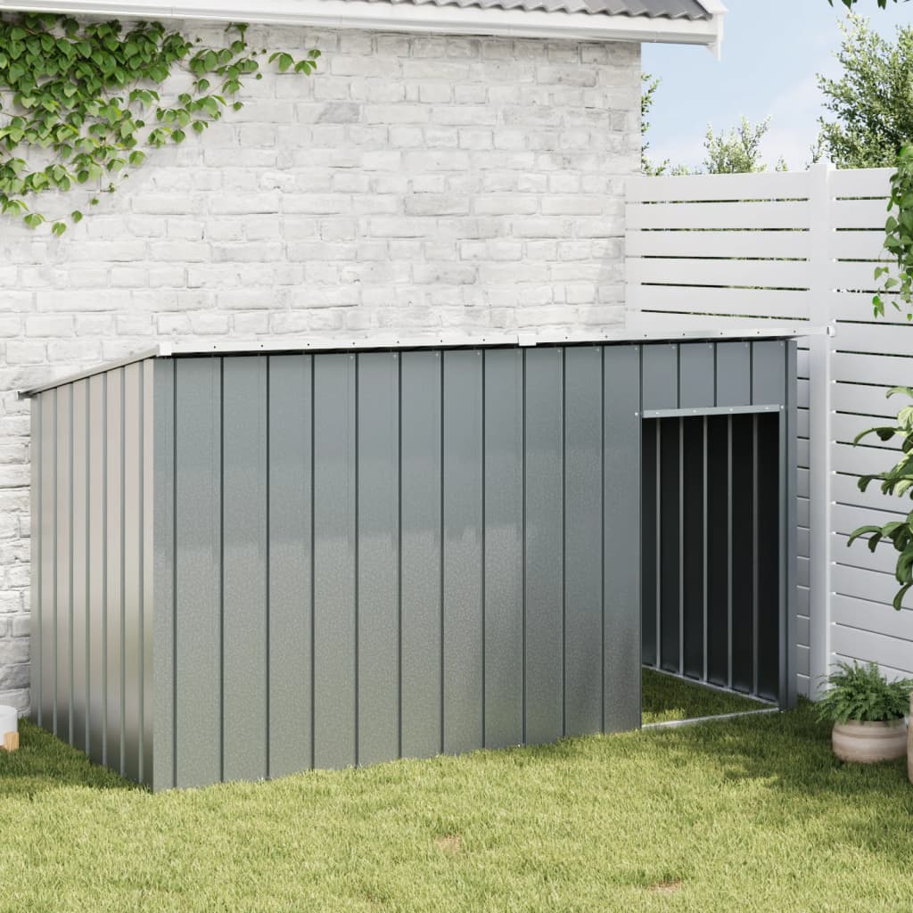 Vidaxl Dog Loft con techo 196x91x110 cm de acero galvanizado antracita
