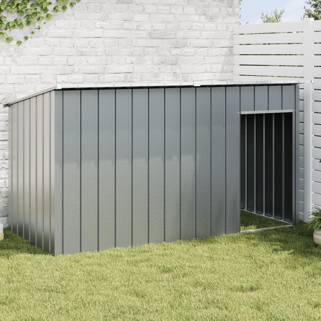 Vidaxl Dog Loft con techo 196x91x110 cm de acero galvanizado antracita