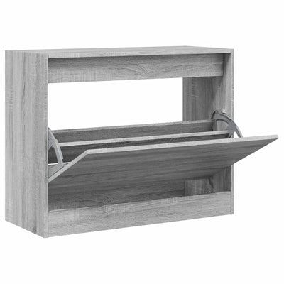 Vidaxl Cabinet da scarpe 80x34x63 cm Colore di quercia in legno grigio in legno