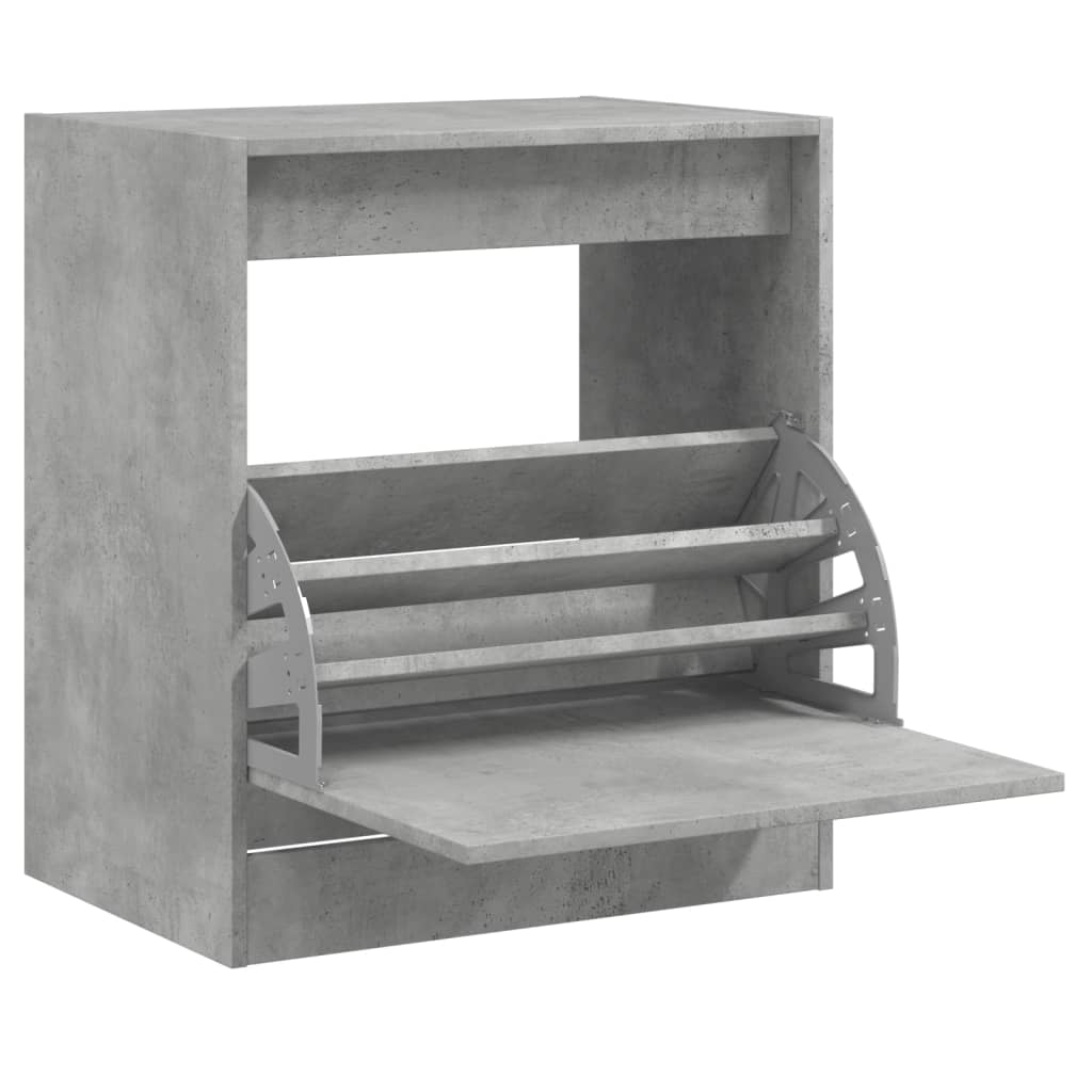 Vidaxl Cabinet da scarpe 60x42x69 cm Betongrijs in legno trasformato