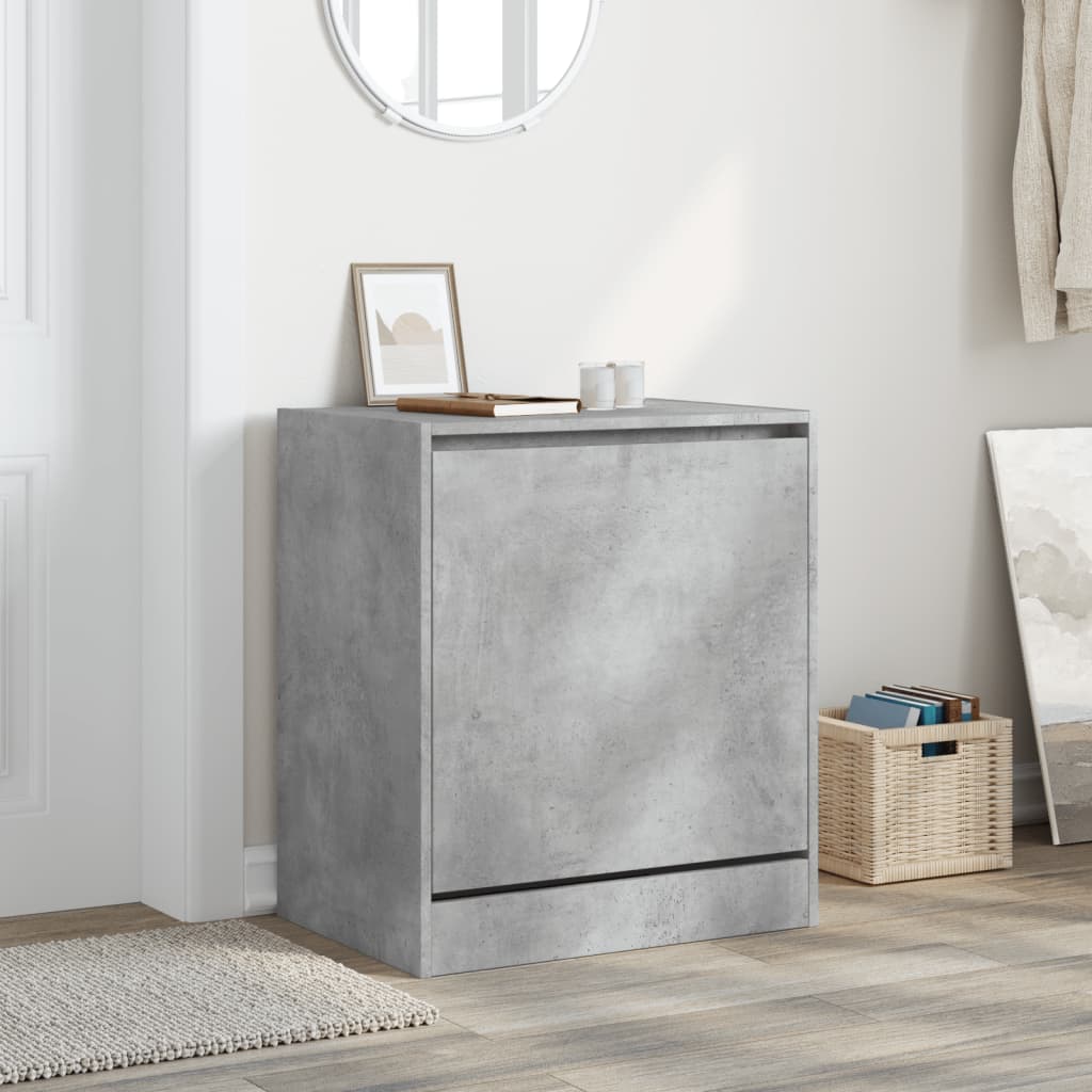 Vidaxl Cabinet da scarpe 60x42x69 cm Betongrijs in legno trasformato