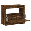 Gabinete de zapatos Vidaxl 80x42x69 cm de madera procesada de roble ahumado
