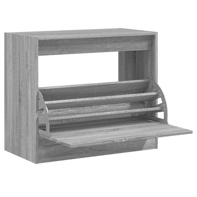 Gabinete de zapatos Vidaxl 80x42x69 CM cortada de madera gris soma coloreed