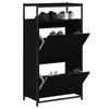 Gabinete de zapatos Vidaxl 60x34x112 cm de madera propiedad de negro
