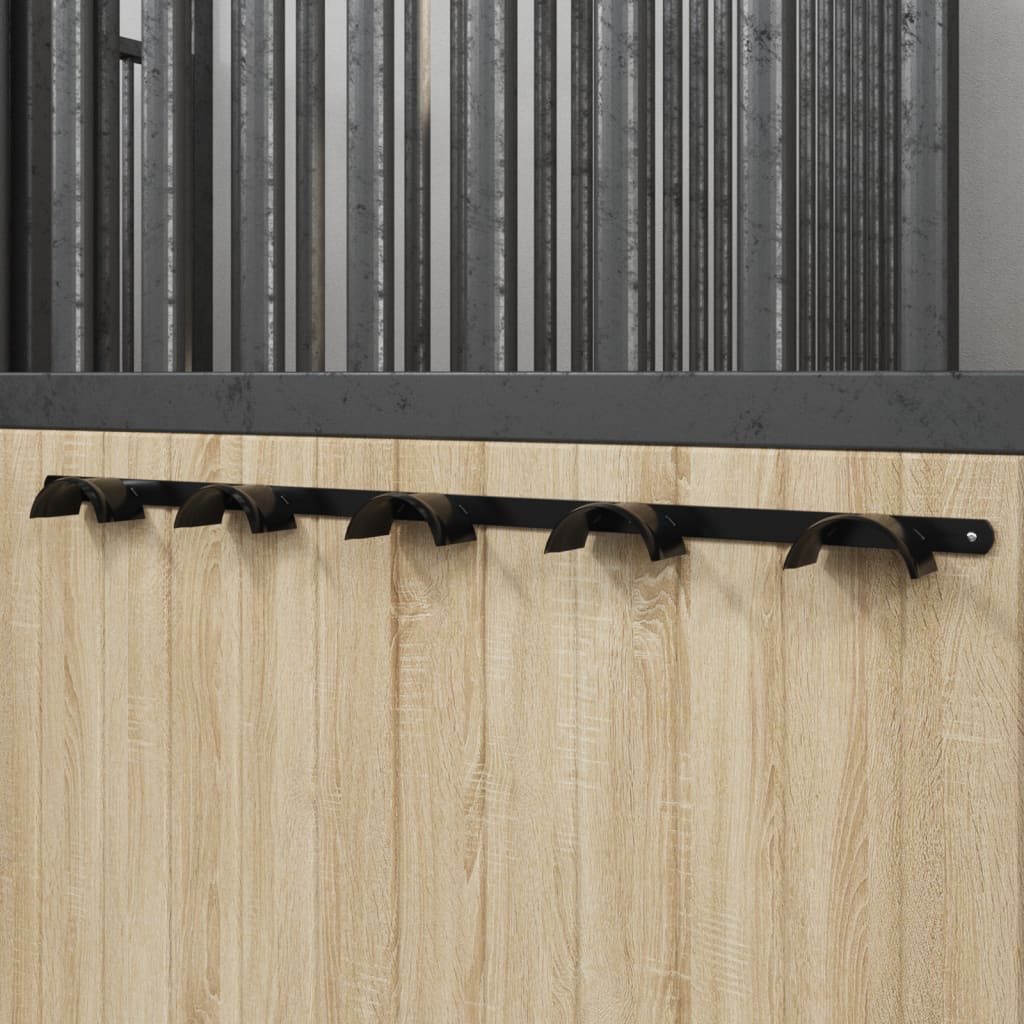 Soporte para bridas VidaXL para 5 bridas de hierro, negro
