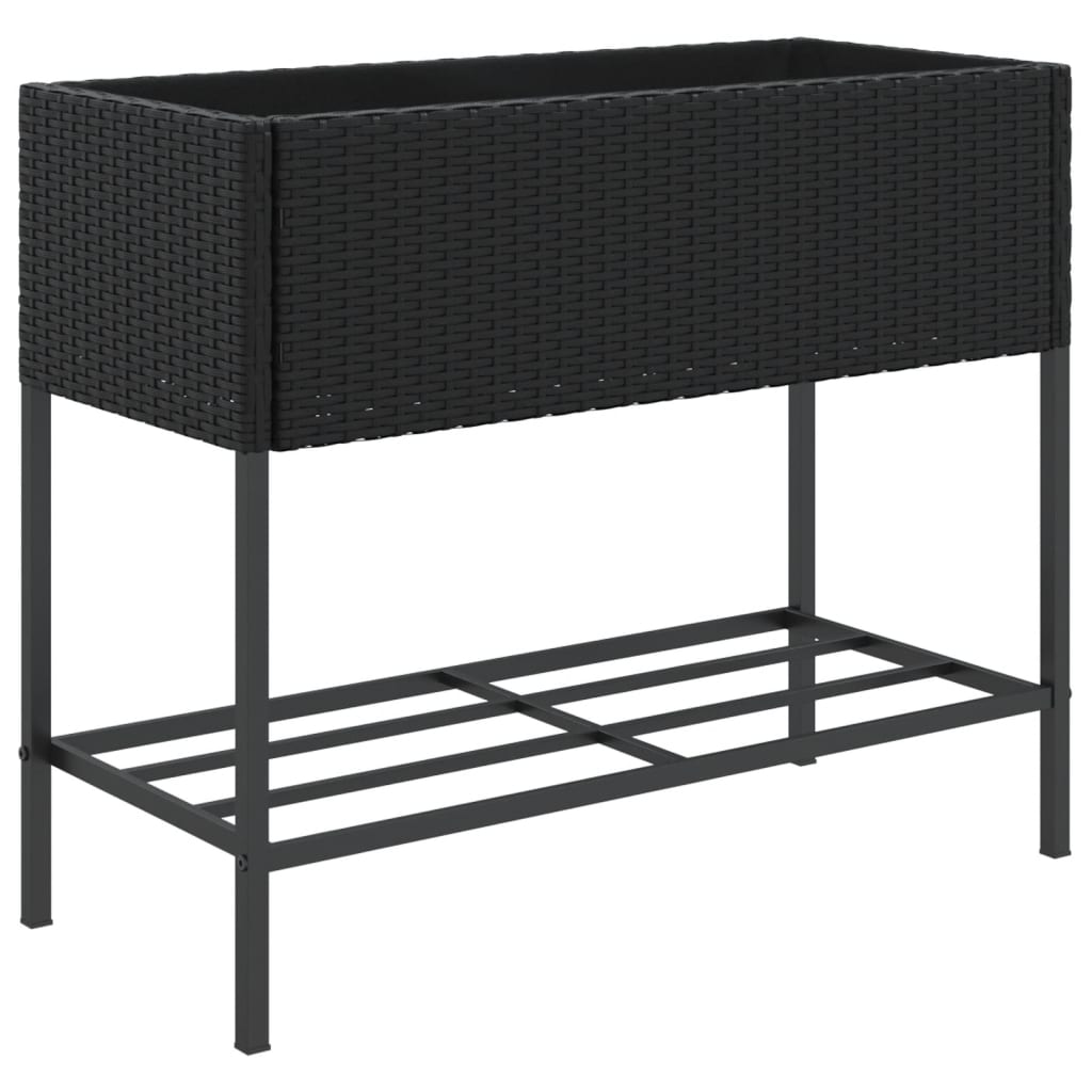Plannet Vidaxl con Schap Poly Rattan Black