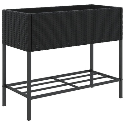 Vidaxl Plannet con Schap Poly Rattan Black