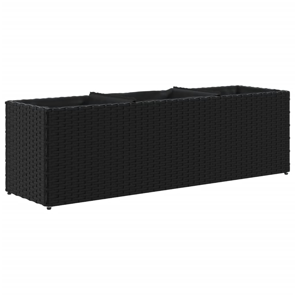 Vidaxx macetero con 3 maceteros 105x30x32 cm polirratán negro