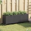 Fioriera Vidaxx con ruote 3 vasi 107x32x38 cm polyrattan nero