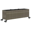 Fioriera Vidaxx con ruote 3 vasi 107x32x38 cm polyrattan grigio