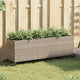 Fioriera Vidaxx con ruote 3 vasi 107x32x38 cm polyrattan grigio