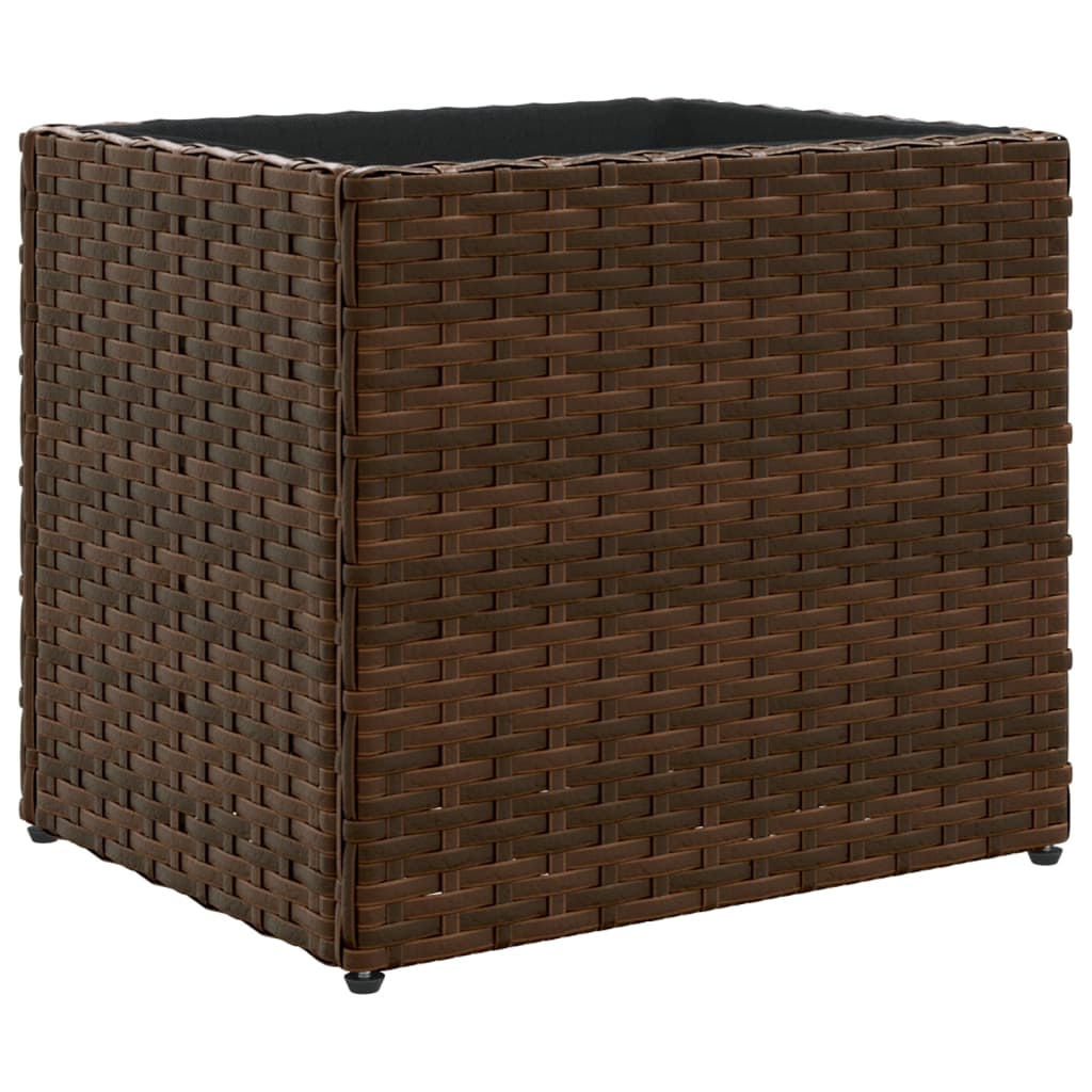 Fioriera Vidaxx 36x30x32 cm in polyrattan marrone