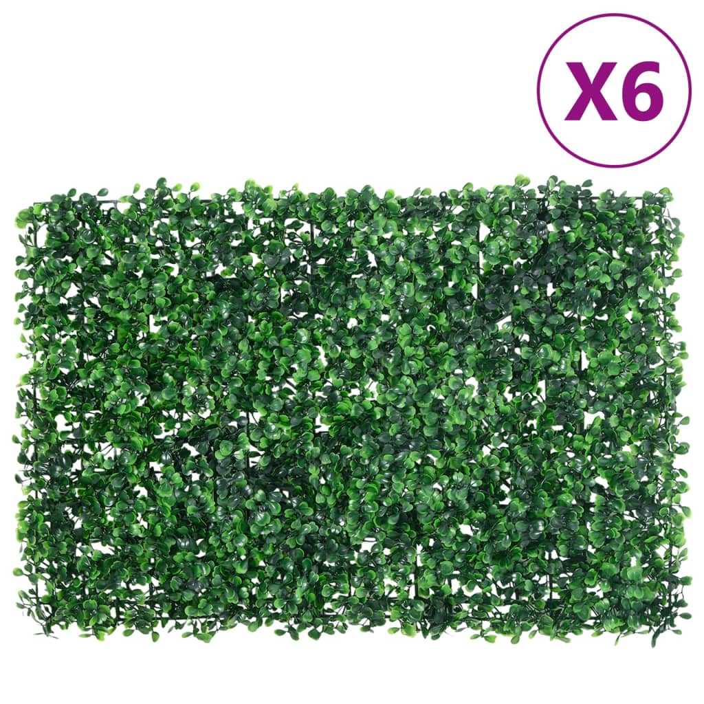Vidaxxl valla con arbusto artificial 6 piezas 40x60 cm verde