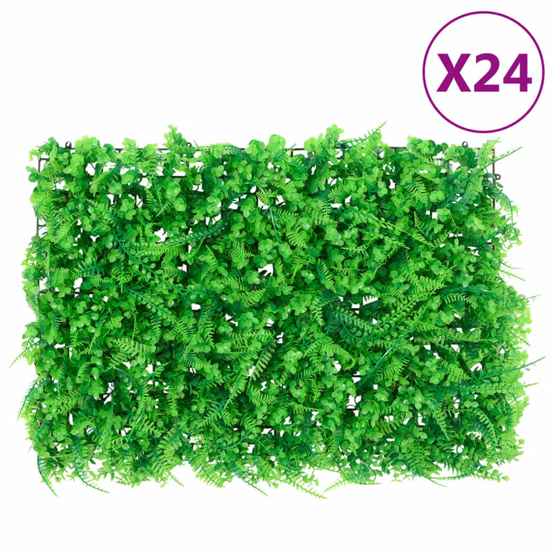 Vidaxl hek met kunstvarenblad 24 st 40x60 cm groen