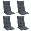 Cojines de silla de Vidaxl 4 st de alto oxford tela de oxford antracita