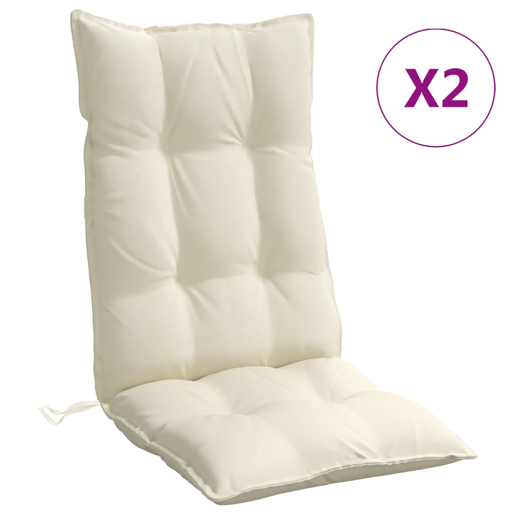 Cojines de silla Vidaxl 2 st de alto oxford tela de oxford crème -color