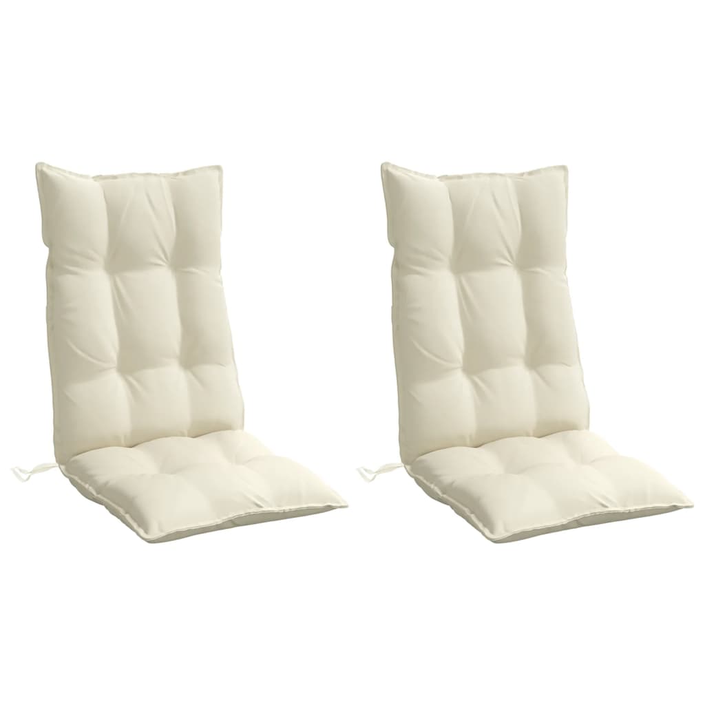 Cojines de silla Vidaxl 2 st de alto oxford tela de oxford crème -color