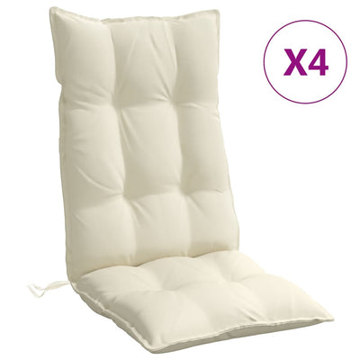 Cojines de silla de Vidaxl 4 st de alto oxford tela de oxford crème -color