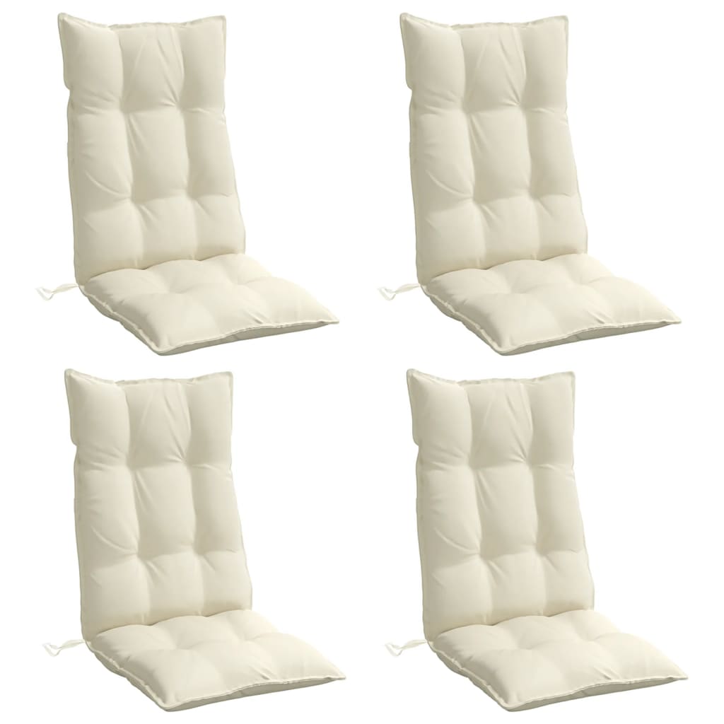 Cojines de silla de Vidaxl 4 st de alto oxford tela de oxford crème -color