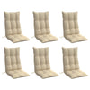 Cuscini di sedia Vidaxl 6 St High Back Oxford Fabric beige