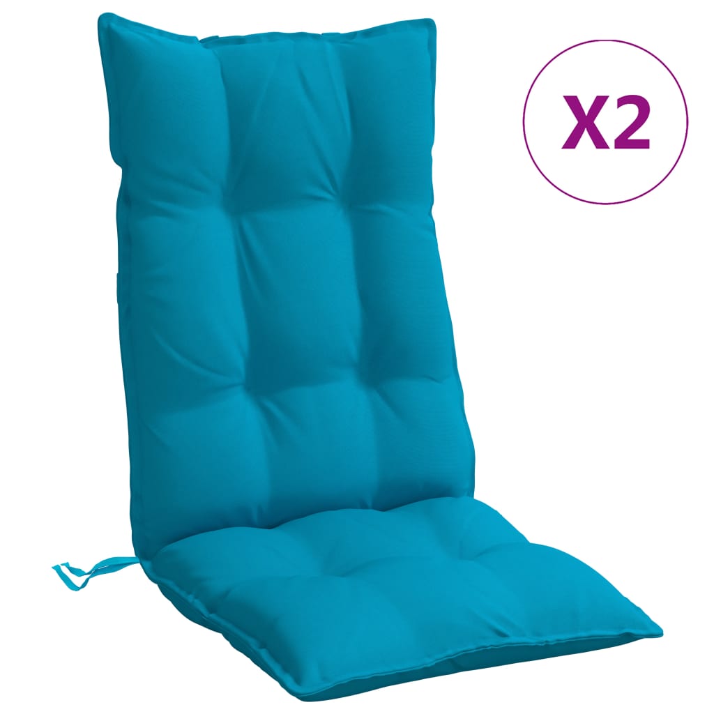 Cuscini per sedia VidaXL 2 pezzi in tessuto oxford con schienale alto azzurro
